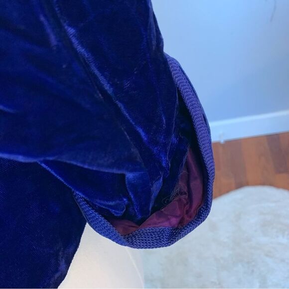 Vintage Gloria Swanson by Forever Young Blue Velvet Button Up Coat - Picture 8 of 13